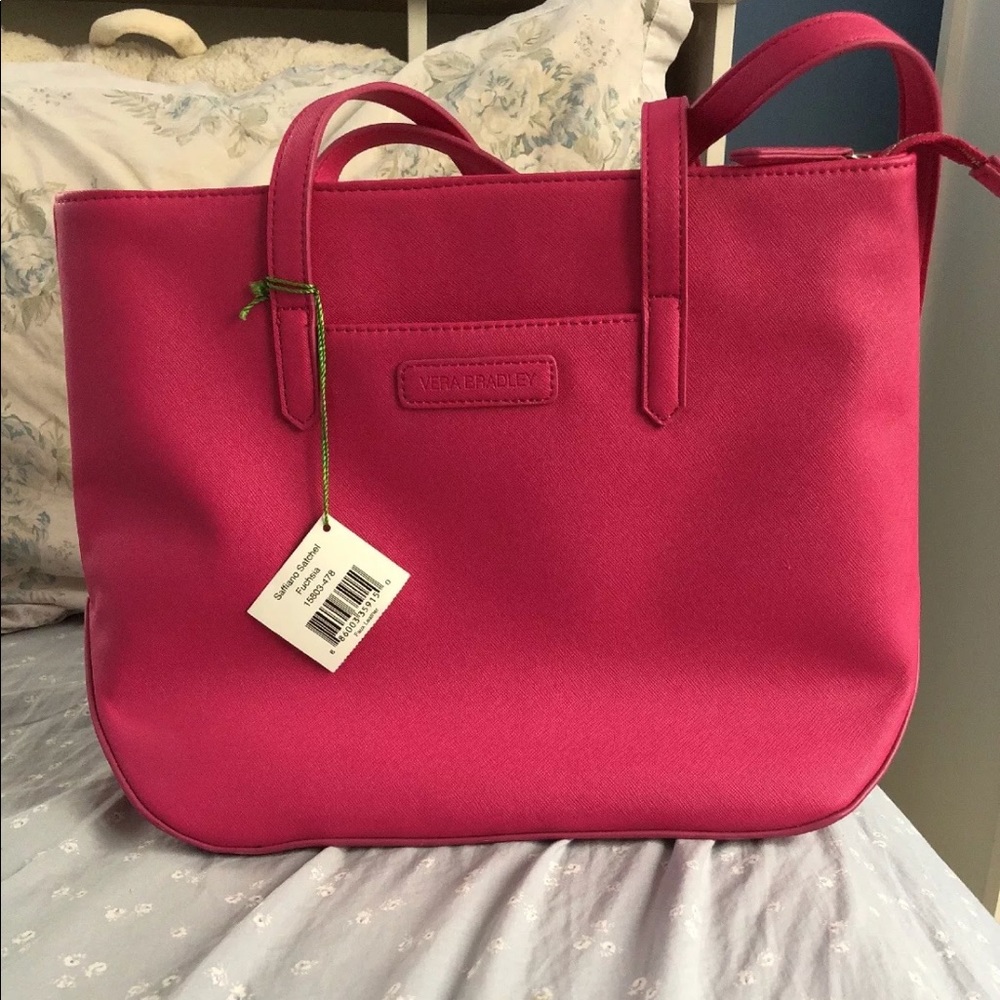 Vera Bradley Saffiano Satchel Fuchsia